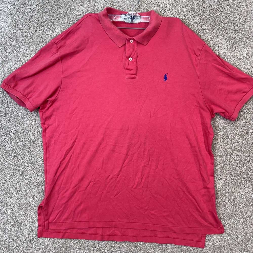Polo Ralph Lauren Polo Shirt Mens XL Red Short Sleeve Classic Fit EUC